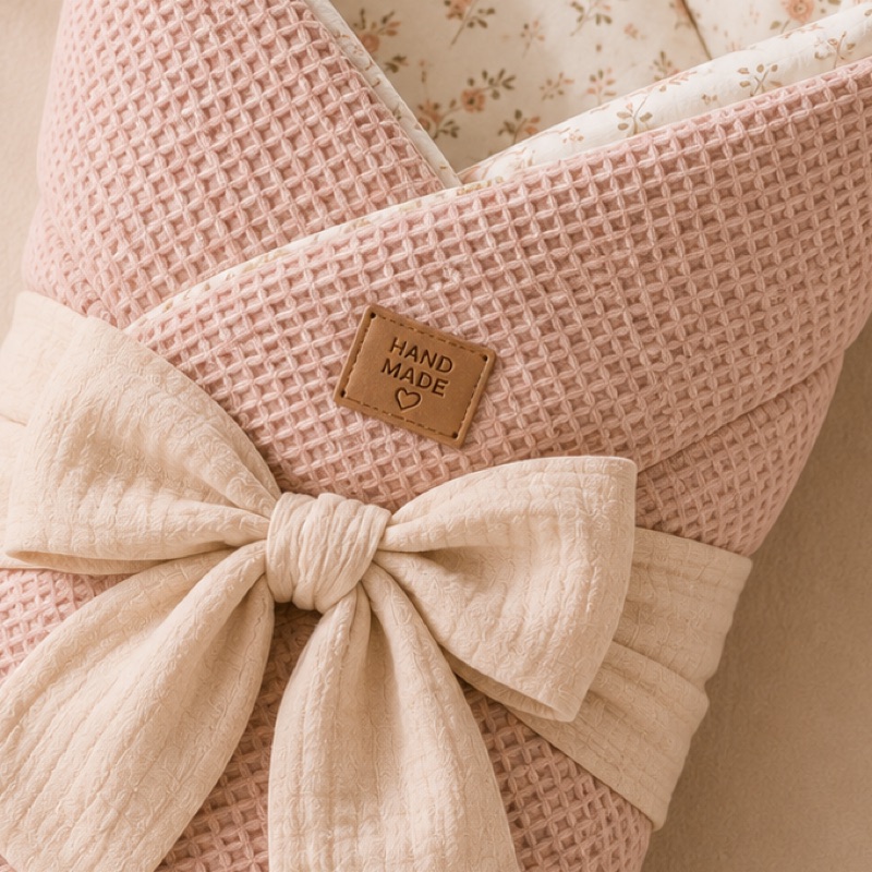 Zavinovačka s mašlí pudrově růžová — detail 1